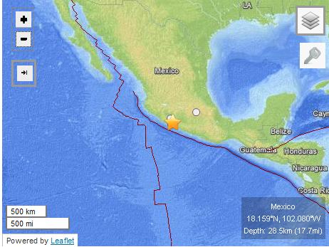 墨西哥地震震源深度调整到28公里 暂无伤亡(图